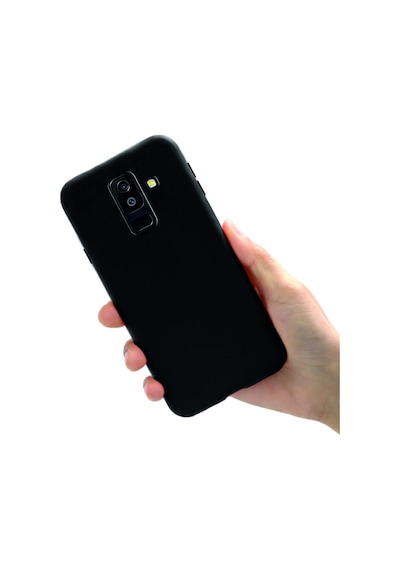 Samsung Galaxy Uyumlu J8 Kılıf Kamera Korumalı Silikon Rubber Arka Kapak Siyah