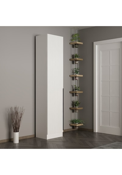 Minar Kale 210 Cm 1 Kapaklı 1b Raf Portmanto Byz Mbr Çizgili Byz
