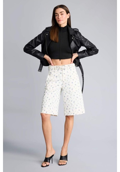 Defacto Afra X Defacto Normal Bel Gabardin Bermuda H2627ax26smwt84 Beyaz-wt84