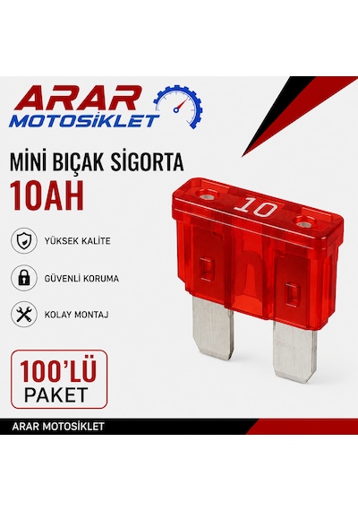 Mini Bıcak Sigorta 10ah Paket 100 Adet-arr3173 10