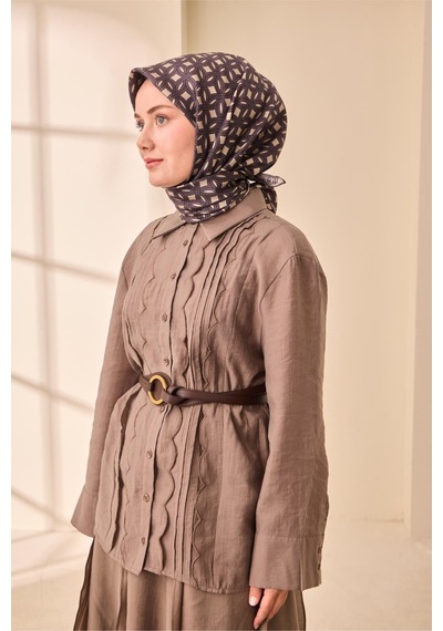 Silk Home Twill İpek Eşarp - 11479-35 Vizon