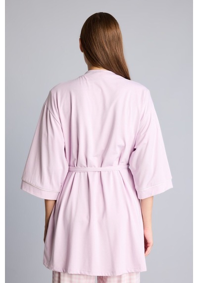 Defacto Ultra Yumuşak Regular Fıt Wrap Yaka Softshell Sabahlık H1279ax26smpr336 Mor-pr336
