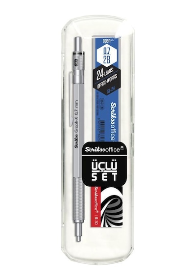 Scrikss Graph-x Metal Versatil Kalem 0.7 Mm Kurşuni Gri 3'lü Set
