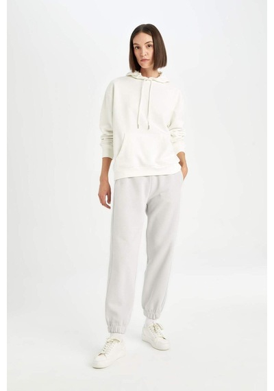 Defacto Standart Boy Beli Paçası Lastikli Cepli Basic Düz Kalın Kumaş Jogger Eşofman Altı D9934AX24WNGR431 Gri