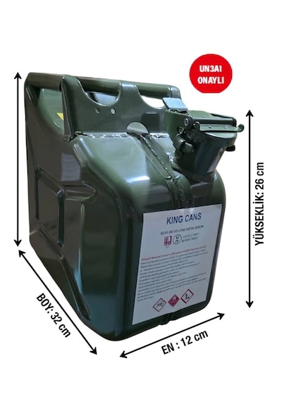 Kıngcans 10 Litre Metal Yakıt Bidonu