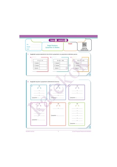 Karekök Müfredat 6. Sınıf Progresif Matematik Modülleri