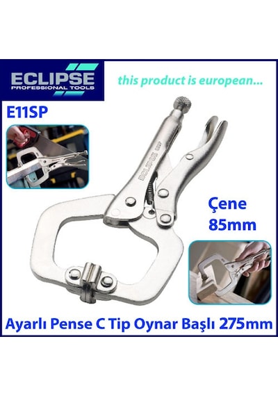 Eclipse E11Sp Ayarlı Pense C Tip Klamp Oynak Uçlu 275 Mm