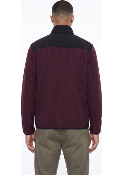 Discovery Expedition D6wm-swt3746 Mor Dik Yaka Jakarlı Erkek Polar Sweatshırt Mürdüm