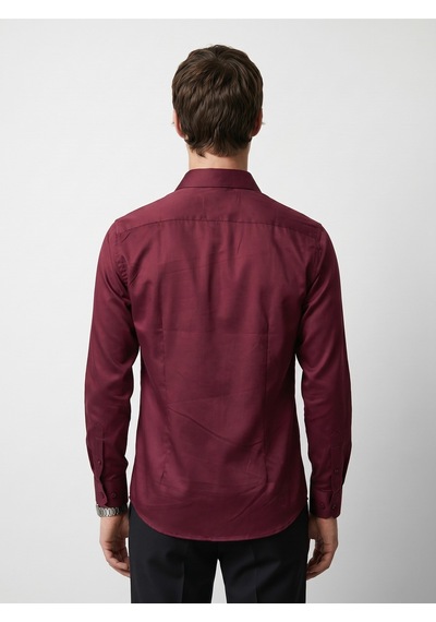 Baselco Elegance Pamuk Saten Slim Fit Gömlek Tycf089711362430754e40e08 Bordo