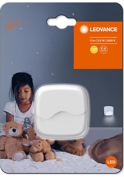 Ledvance Wave 0,50w 5lm Sensörlü Beyaz Gövde Gece Lambası Sarı Işık E27 Led Ampul 0,5 Watt Yok Beyaz