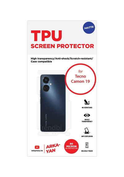 Tecno Camon 19 Mat Arka Ve Yan Koruyucu Tpu Film