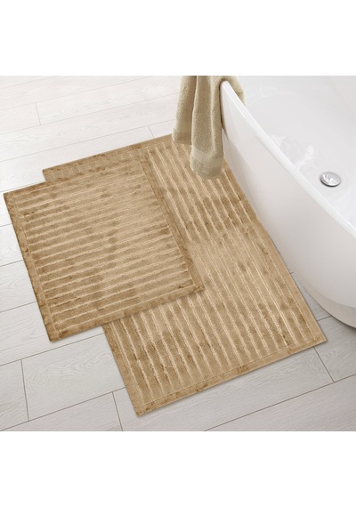 Soft Nuvo Banyo Paspası - Bej - 60x100 Cm + 50x60 Cm Renkli