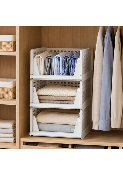 3 Katlı Portatif Organizer - Çok Amaçlı Kayar Raf 18.5x33.5x43cm Toplam 55.5cm Renkli