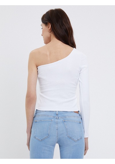 Slim Fit Kadın Bluz U.kol Beyaz