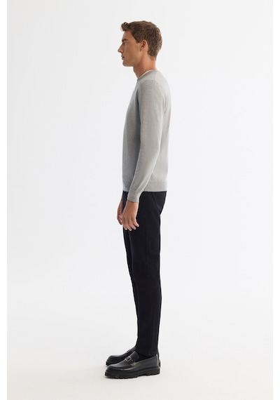 Avva Erkek Gri Viskon Bisiklet Yaka Triko Regular Fit Kazak B005132