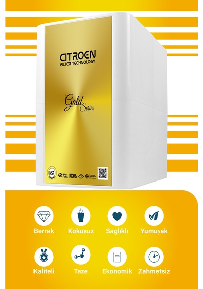 Gold Siyah Pompasız Su Arıtma Cihazı 6 Aşamalı Alkali Filtreli