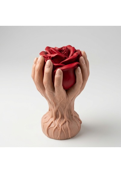 Avuç İçi Gül Silikon Kalıp 10x6 Cm