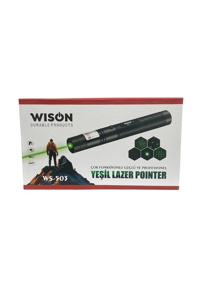 Wison Ws-503 100mw Desen Başlıklı Şarjlı Yeşil Lazer Pointer