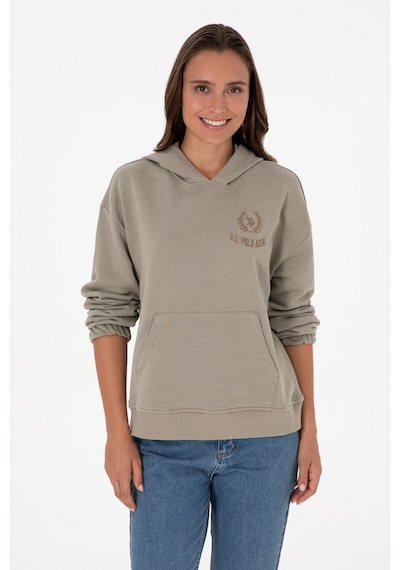 U.S. Polo Assn. Kadın Açık Haki Kapüşonlu Sweatshirt 50307796-VR183