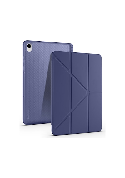Galaxy Uyumlu  Tab S11 Kılıf Frm Tri Folding Kalem Bölmeli Standlı Kılıf - Lacivert Kapaklı Kılıf