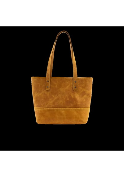 İsme Özel Tote Bag El Omuz Çantası - %100 Rainbow Deri - Ac03003 - Hardal Sarısı Hardal