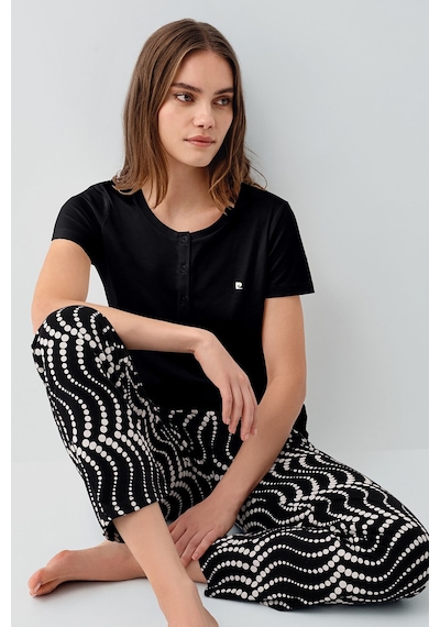 Pierre Cardin Kadın Siyah Pijama Takım Pc9165-s-v1 Siyah