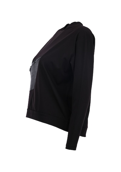 On Kadın Oversize Uzun Kol Minimalist Bluz - Günlük Stil Siyah