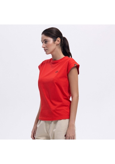 Ellesse Ef450-rd Bisiklet Yaka Yarım Kollu Kadın T-shirt - Kırmızı
