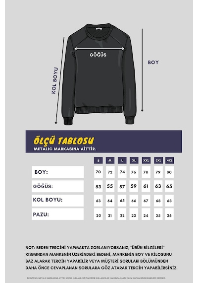 Metalic Erkek Siyah Basic Bisiklet Yaka Sweatshirt Sıyah