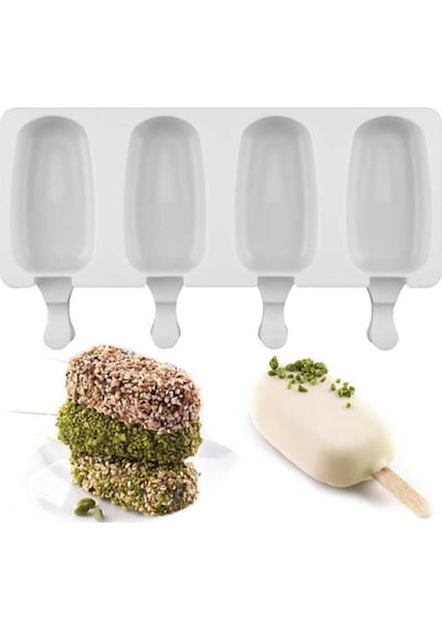 Mini Magnum Silikon Dondurma Kalıbı 4'lü Silikon Beyaz Diğer
