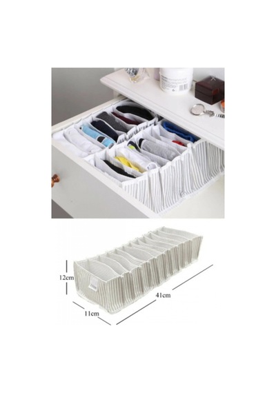 Alas Akordiyon Organizer Çekmece İçi Düzenleyici Beyaz - Gri Small