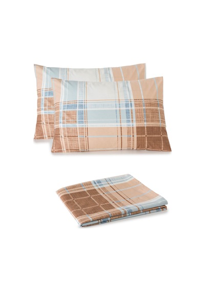 Mix & Match Milo %100 Pamuk Çift Kişilik Çarşaf Seti Mavi