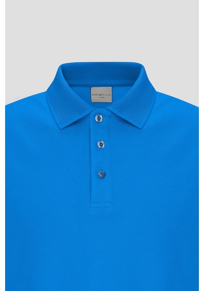 Erkek Royal Mavı Slim Fit Dar Kesim Polo Yaka %100 Pamuk Kısa Kollu Tişört Royal Mavı