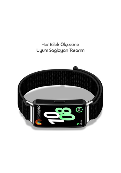 Huawei Band 10-9-8 İle Uyumlu Hasırlı Kumaş Kordon Terleme Yapmayan Cildi Tahriş Etmeyen Nefes Alabilir Yapılı Kademeli Cırt Cırt Tasarımlı Deformasyona Dayanıklı Rahat Kayış Çok Renkli
