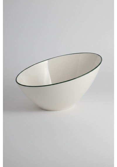 6'lı Truva Salata Kasesi 18cm Rim Yeşil Rinart Krem