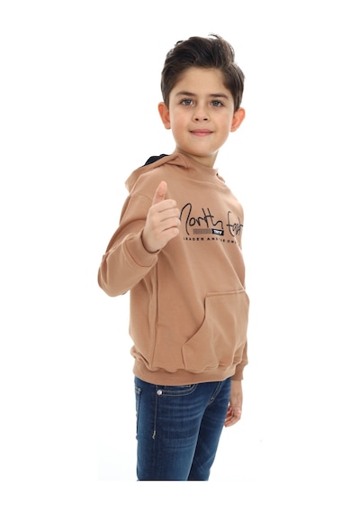 Toontoy Kids Toontoy Erkek Çocuk Relax Fit Kapüşonlu Cepli Hafif Düşük Omuz Baskılı Sweatshirt - 2 İplik Kahverengi Toontoy Kids Toontoy Erkek Çocuk Relax Fit Kapüşonlu Cepli Hafif Düşük Omuz Baskılı Sweatshirt - 2 İplik Kahverengi
