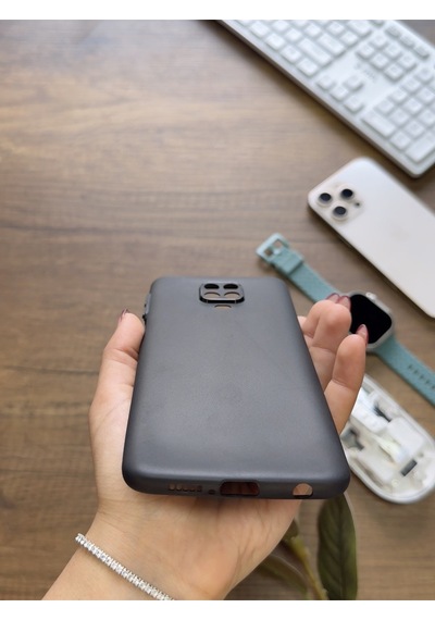 Redmi Note 9 Uyumlu Süper İnce Mat Ultra Thin Silikon Kılıf Siyah