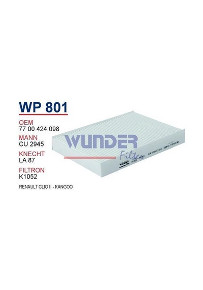 WP801 Oem 7700424098 Renault Clio II Kangoo Otomobil Polen Filtre