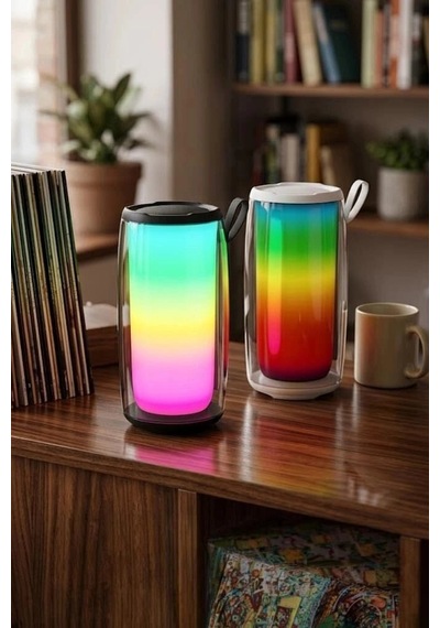 Premium Torima Bluetooth Hoparlör Rgb Işıklı Bts-1953 Beyaz Kamp Ofis Piknik