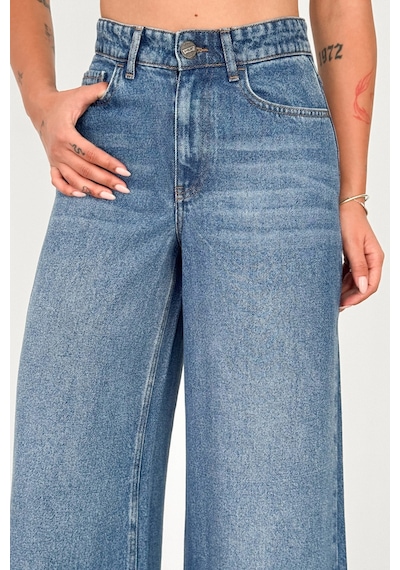 HLT Jeans Açık Mavi Kadın Extra Wide Leg Jean %100 Tencel Yüksek Bel Palazzo Kot Pantolon Angel-2052
