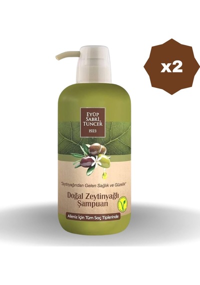 Eyüp Sabri Tuncer Doğal Zeytinyağlı Şampuan 600 Ml - 2 Adet Tüm Saçlar