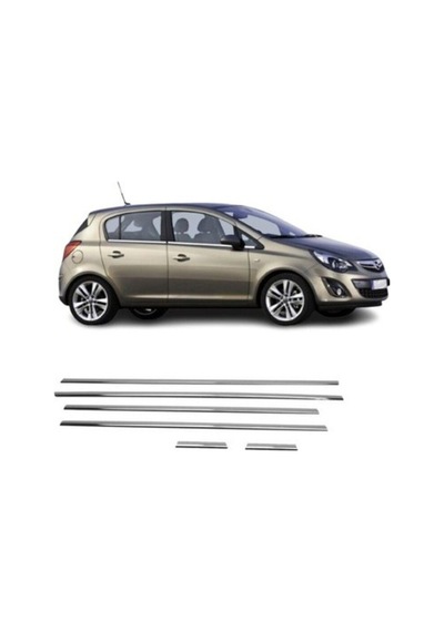 Opel Corsa D Kasa 2006-2015 Modeller Arası Krom Cam Çıtası 6 Parça Paslanmaz Çelik