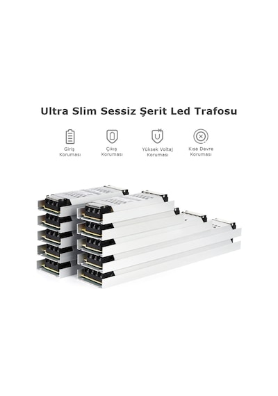 Coral Light Ultra Slim Sessiz Şerit Led Trafosu Metal 12 V Led Trafo Adaptör