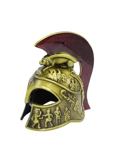 Metal Gold Leonidas Sparta Miğferi Biblo 10 Cm