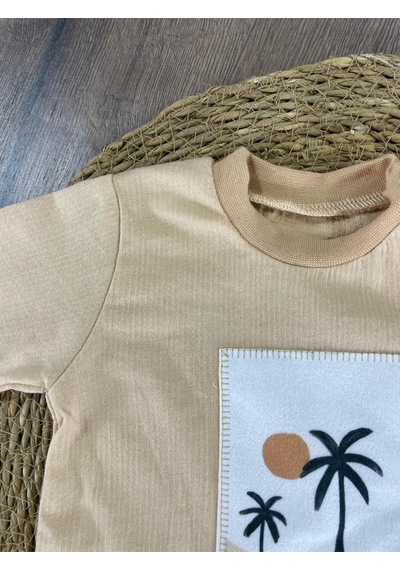 101 Dalmaçyalı Yenidoğan Organik Pamuk 3lü Erkek Bebek Tulum Set Vanilya