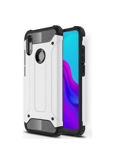 Noktaks - Huawei Uyumlu Huawei Y6s 2019 - Kılıf Çift Katman Zırh Tank Crash Military Kapak - Gri T11421 Gri