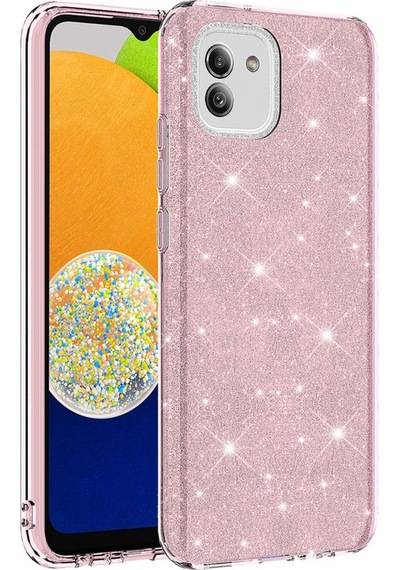 Galaxy A03 Kılıf Zore Shining Silikon Pembe