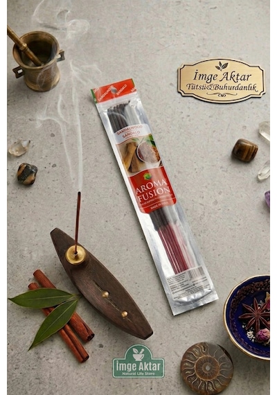 Darshan Aroma Fusion Sandal Ağacı Sandalwood El Yapımı 15 Adet Çubuk Tütsü 28 Cm Çok Renkli