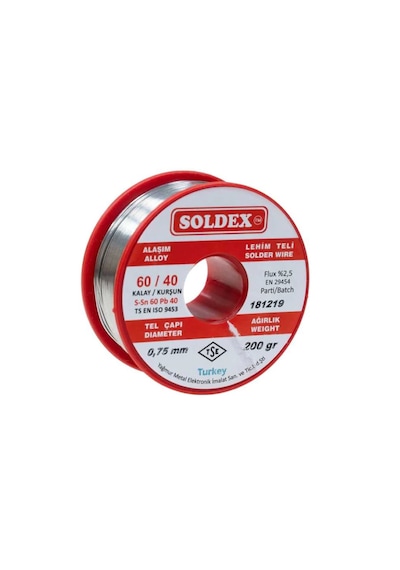 Soldex 200 GR İnce 60/40 Lehim Teli 0.75 MM