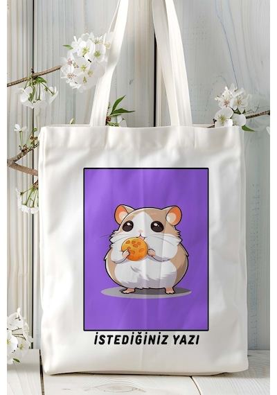 Art Hediye Hamster Baskılı Omuz Çanta Kişiye Özel Model 8 Çok Renkli
